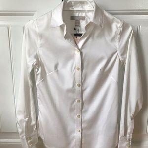 NWT Banana Republic White Button Down Shirt Size 00 Petite